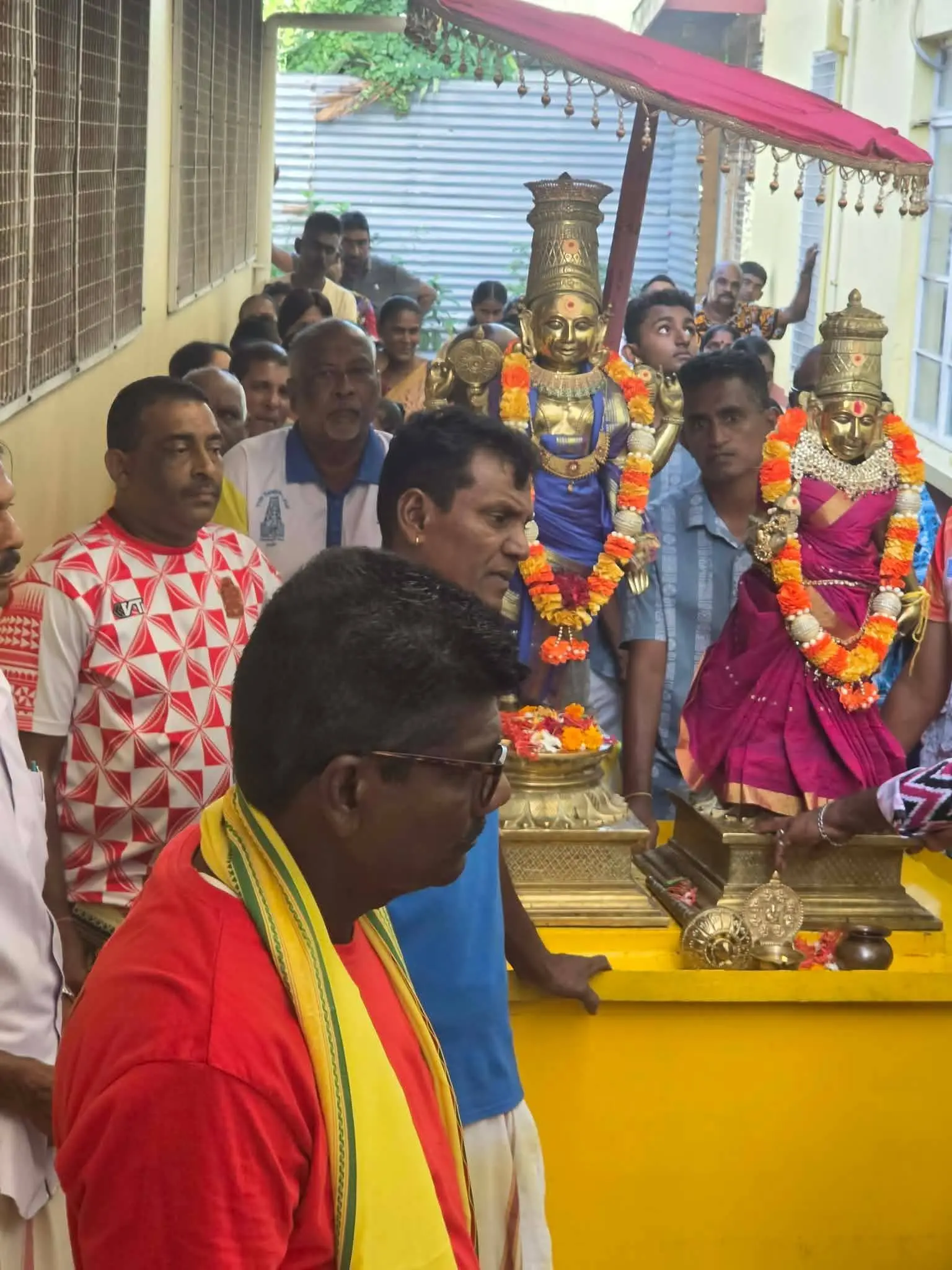 Devotees gathered at the Then India Sanmarga Ikya (TISI) Sangam temple in Labasa on May 11, 2026.