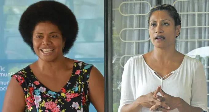 National Federation Party candidate Lenora Qereqeretabua and SODELPA candidate Lynda Tabuya.