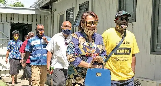 Veronica Malani (fourth from left)outside the High Court in Suva on November 30, 2021. Photo: Ashna Kumar