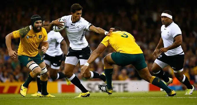 Ben Volavola in actions against the Wallabies