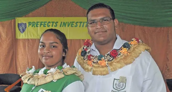 Nadi Muslim College Head girl Amisha Kumar and Head boy Saadiq Abdul yesterday. Photo: WAISEA NASOKIA