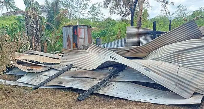 The destroyed home of Waisea Duailima at Saweni, Viseisei , Lautoka on December 26, 2022. Photo: Salote Qalubau