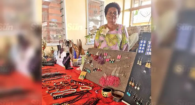 Fully vaccinated Handicraft vendor Rosaliya Sui at the Savusavu Market on November 12, 2021. Photo: Sampras Anand