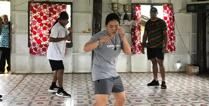 Australia’s female super welterweight boxer Connie Chan at Raiwaqa Club House. Photo: Mere Ledua