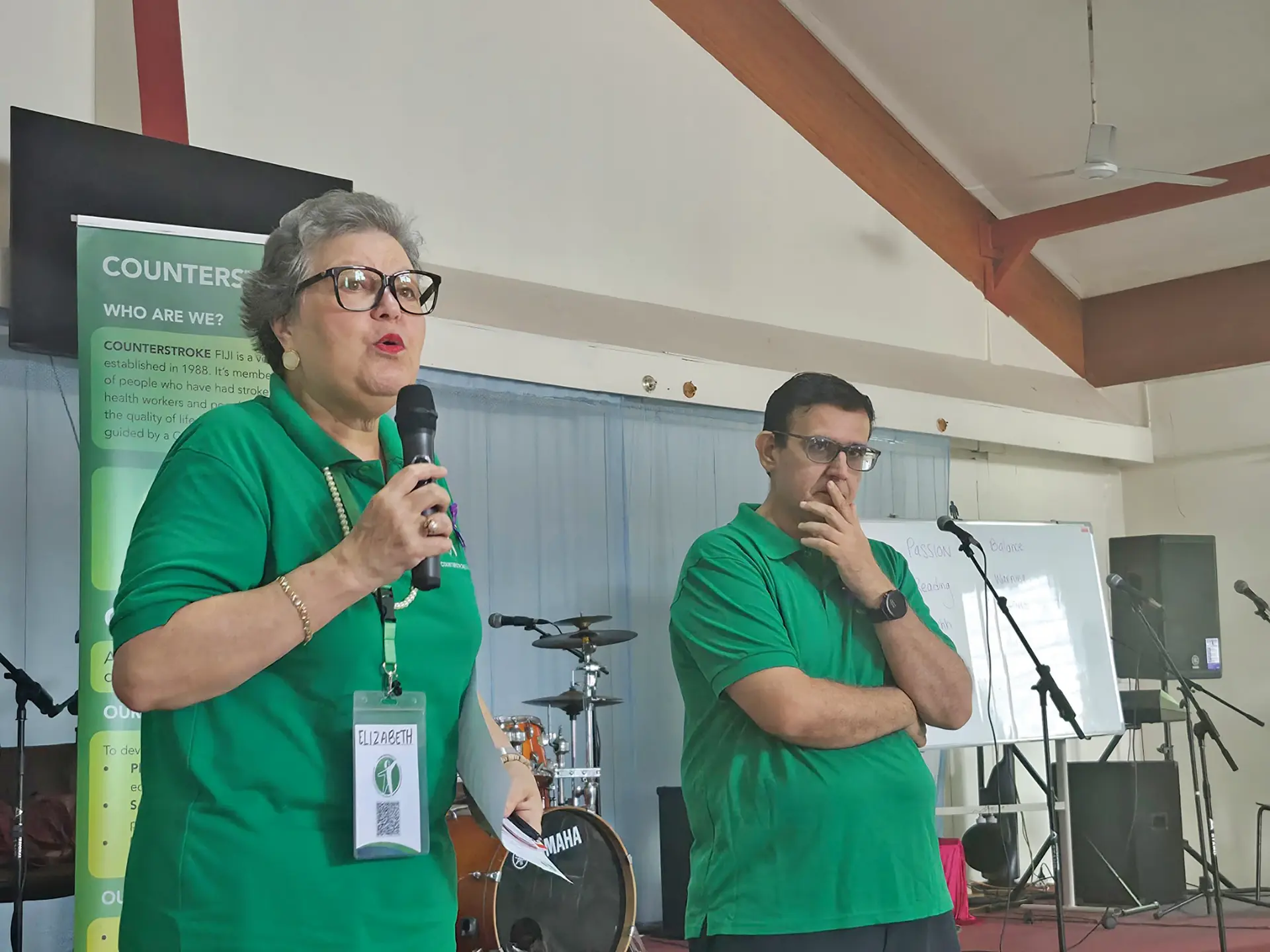 From left - Counterstroke Fiji president Elizabeth Fong and Dr Shrish Acharya, head of CWMH’s stroke team