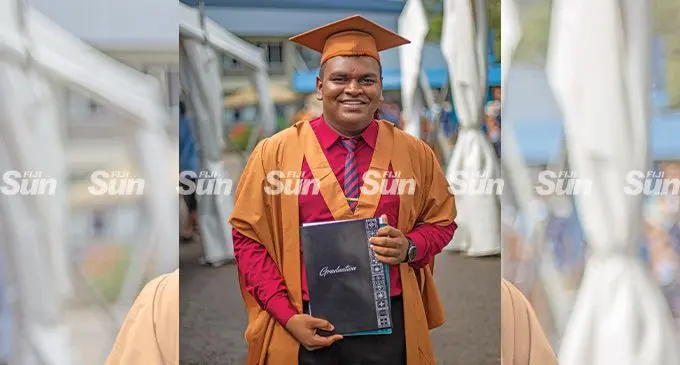 Graduate Abhishek Swamy after the University of the South Pacific graduation at the FMF Gymnasium, Laucala Bay on 13, May 2022. Photo: Leon Lord