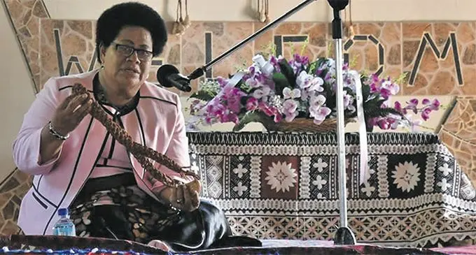 Assistant Minister for iTaukei Affairs Selai Adimaitoga at the Lau Provincial Council meeting April 25, 2019. Photo: DEPTFO News