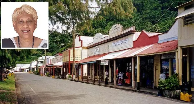 Levuka Town. Inset: Professor Shaista Shameem.