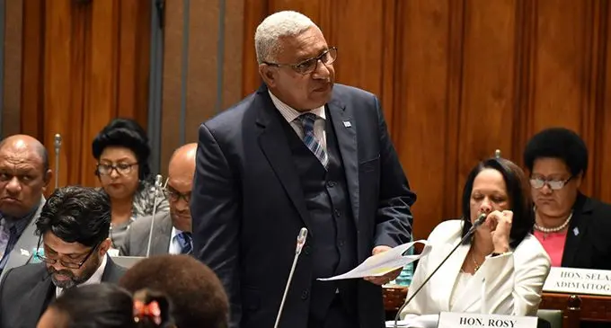 Prime Minister Voreqe Bainimarama in Parliament. Photo: Parliament of Fiji