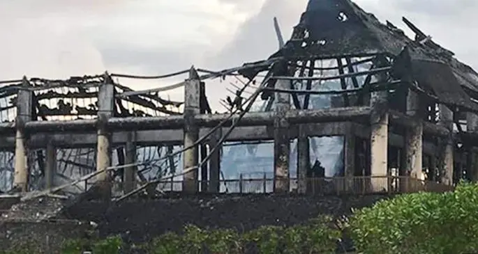 The burnt down BLV Complex of the Ministry of iTaukei Affairs.
