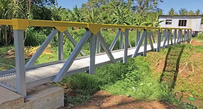 The newly-constructed footbridge at Wainivakasoso Settlement in Lautoka