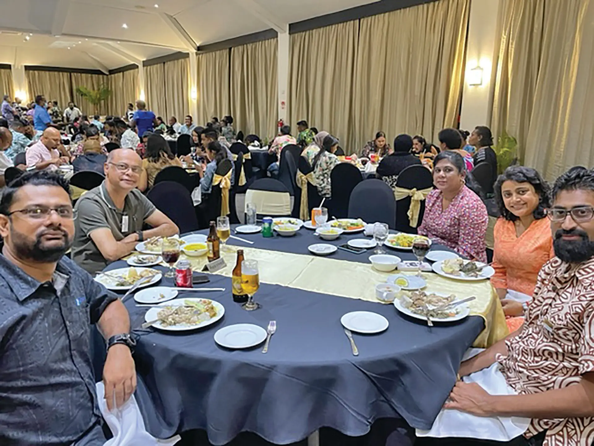 Fiji Institute of Accountants president Pravinesh Singh (right), and other guests during the FIA Technical Workshop at Warwick Fiji along the Coral Coast over the weekend.