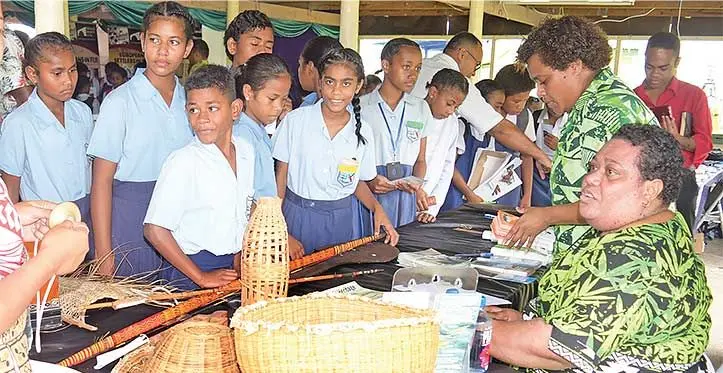 Students visit the display during the Ratu Sukuna Day celebration at Ratu Sukuna Memorial School in Nabua on May 24, 2023. Photo: Ronald Kumar