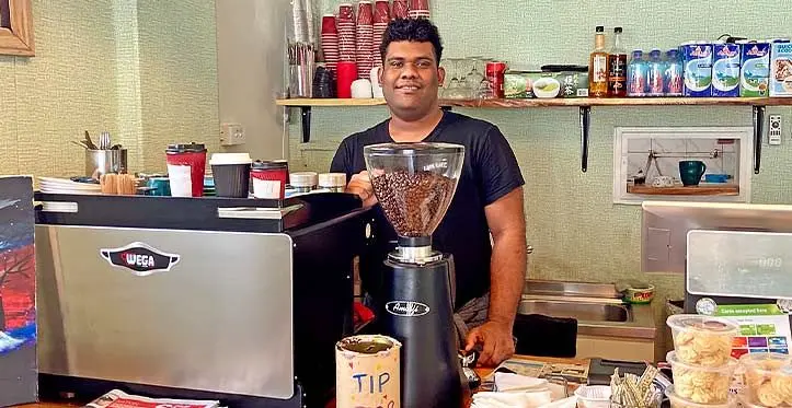 Lava Café barista and sales assistant Matia Loga. Photo: Jernese Macanawai