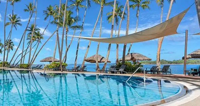 Tropical ambience of the Shangri-La’s Fijian Resort and Spa.