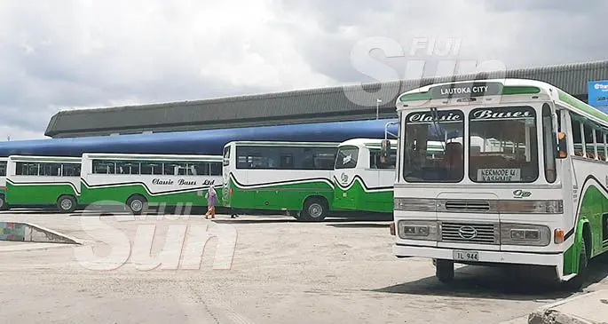 Classic Buses Limited parked at the Lautoka Bus Stand. Photo: Salote Qalubau
