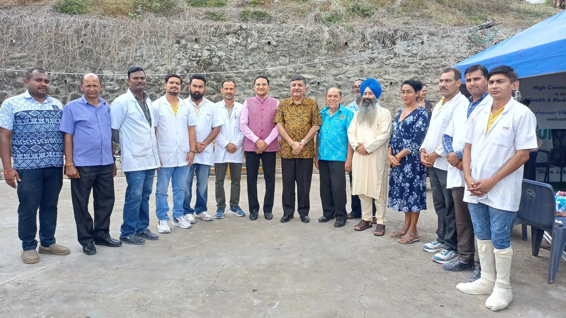 Minister for Multi-Ethnic Affairs Charan Jeath Singh (middle) with the invited guests and Jaipur foot camp team in Labasa on October 27, 2026. Photo: Shratika Naidu