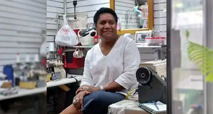 Seini Waqabaca inside her outlet at the Flea Market in Suva. Photo: Sosiveta Korobiau
