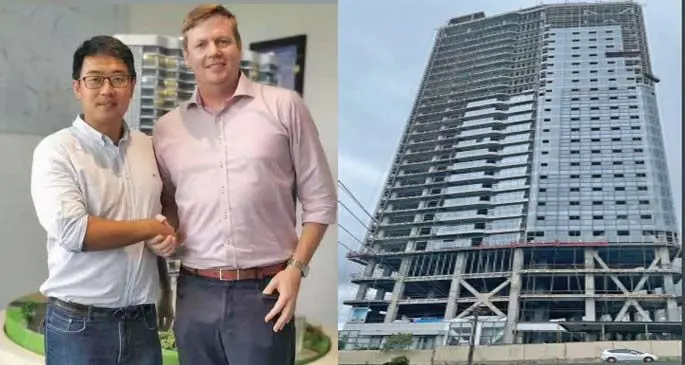 Wyndham Hotels & Resorts, Head of Development- South East Asia & Pacific Rim, Matt Holmes and WG International Real Estate director Ron Ding after siging the deal at the foyer of WG Frienship Plaza on McGregor Rd, Suva. The deal was signed privately in 2019 but has now been confirmed by WG International’s Real Estate Director.