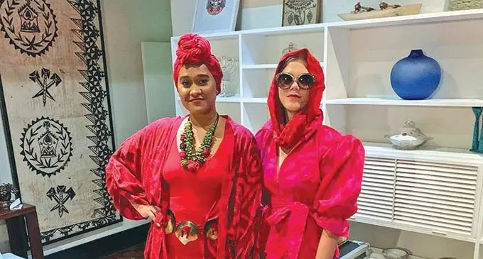 Models wearing Hupfeld Hoerder designed gowns at the Wearing Fiji 2021 launch on February 12, 2021. Photo: Temesia Tuicaumia