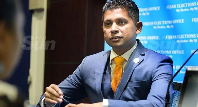 Supervisor of Elections Mohammed Saneem at the Fijian Elections Office on April 6, 2021. Photo: Ronald Kumar