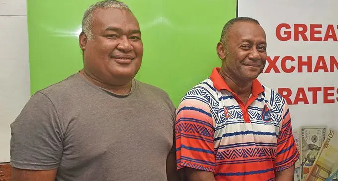 From left; New Nadi Rugby head coach Ponijese Lou and executive Jeff Tamata in Nadi on March 1,2019. Photo: Waisea Nasokia