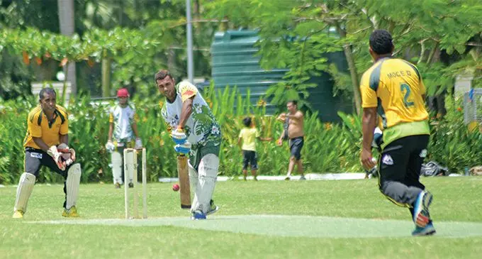 Cricket action between Sarafui and Moce at Albert Park on February 9, 2019. Photo: Ronald Kumar.