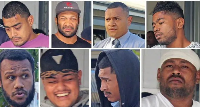 Top L - R:  Chanel Antonio Afumarata, Tevita Bulanaivalu, Jone Vakarisi, Toni Sokoiwasa.  Bottom L - R: Ledua Gudru, Mark Ross, Jese Sorovi, Sekove Serukalou   