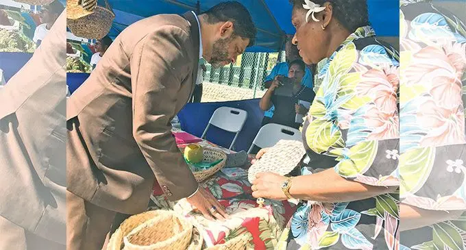 Attorney-General and Minister for Economy Aiyaz Sayed-Khaiyum with Baikeirewa Investment owner, Milika Rokomada on Friday, July 22, 2022. Photo: Laisa Lui