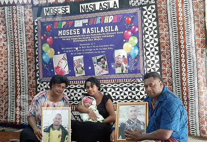 From left; Mere Nasilasila, Lanieta Tuivomo with baby Laniana and Ulaiasi Nasilasila at their home in Tomuka, Lautoka. Photo: Salote Qalubau