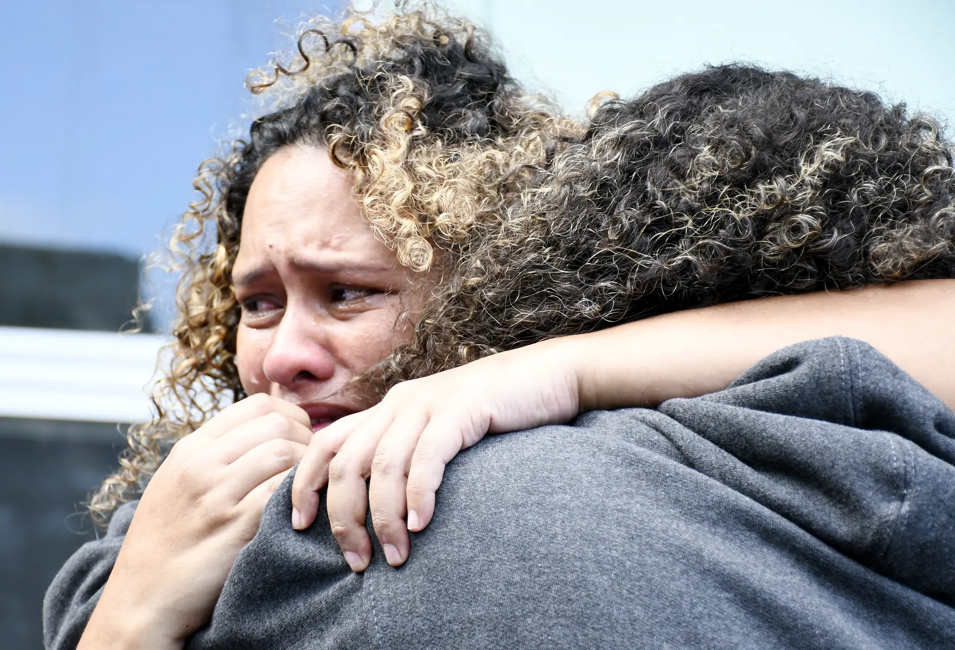An emotional Kuini Osborne and her daughter after receiving news of the death of Jone Vakarisi in Suva on April 17, 2026.