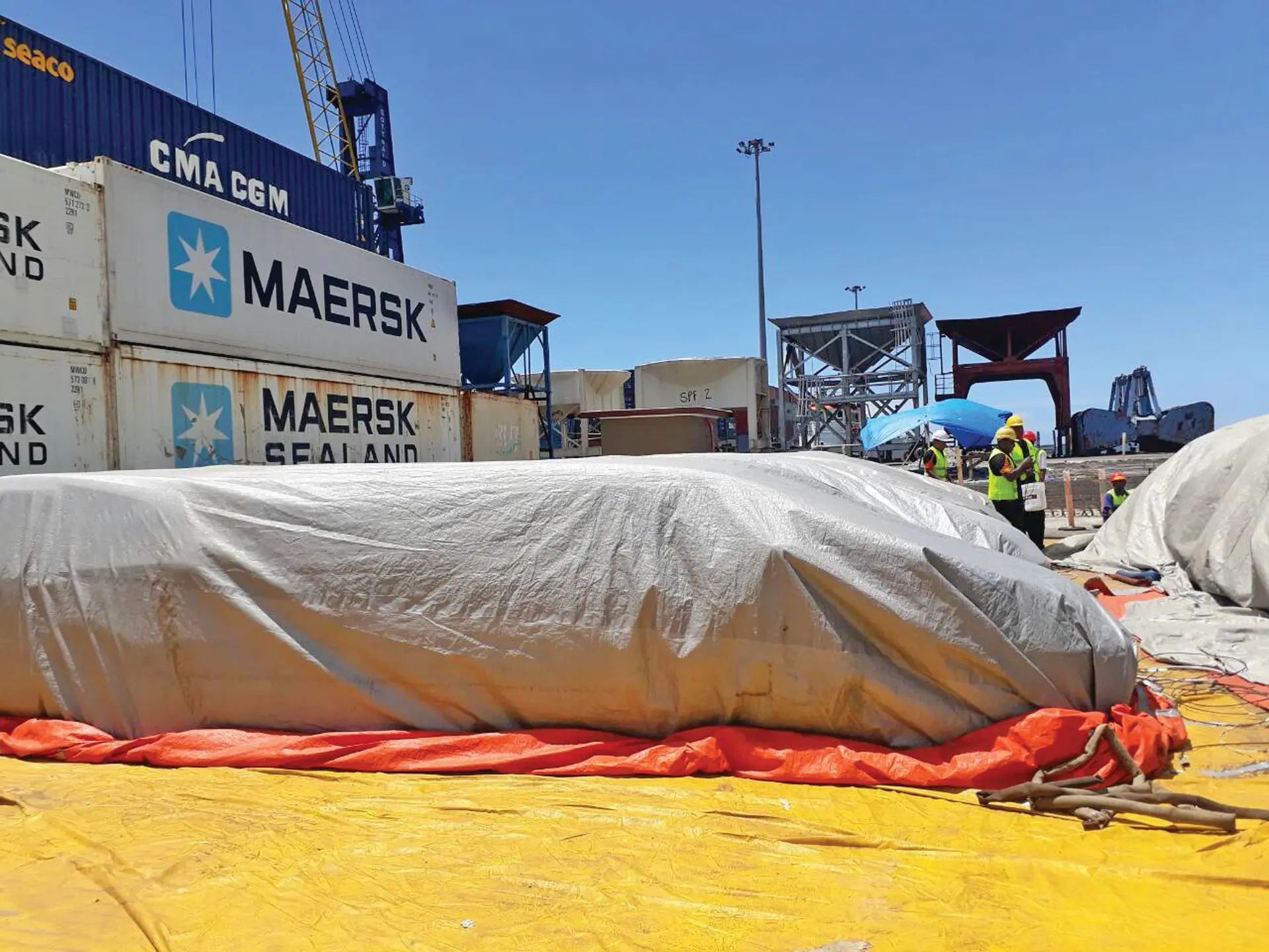 Biosecurity officers supervise fumigation of vehicles at Lautoka wharf after the interception of Brown Marmorated Stink Bugs (BMSB) on a vessel early this year. PHOTO: BAF, Lautoka