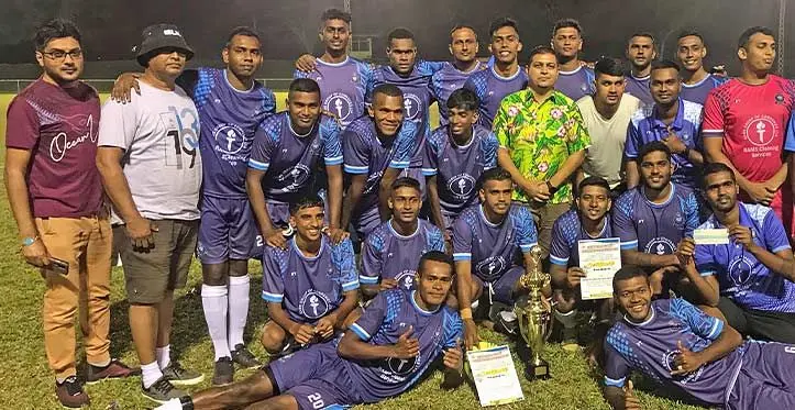 Team Nadi Police with their spoils after the win. Photo: Waisea Nasokia
