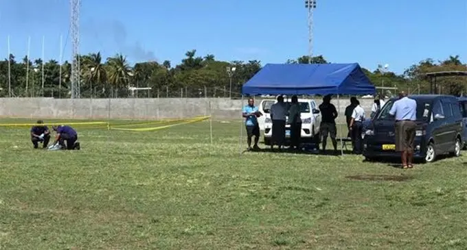 Police at the scene of the crime on Tuesday October 22, 2019. Photo: Charles Chambers.