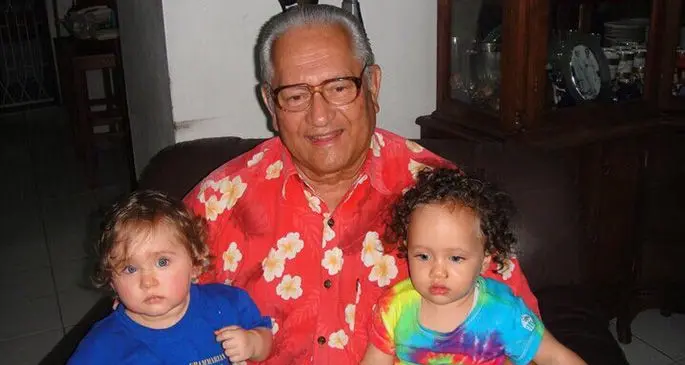 The late James (Jim) Bentley with two of his grandchildren.