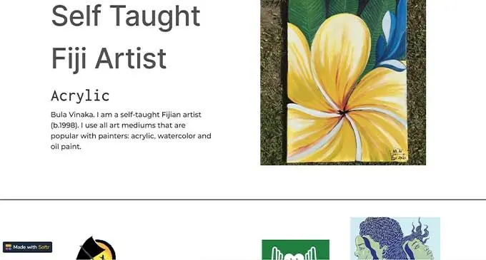 Mele Nabola built her art portfolio website by herself.