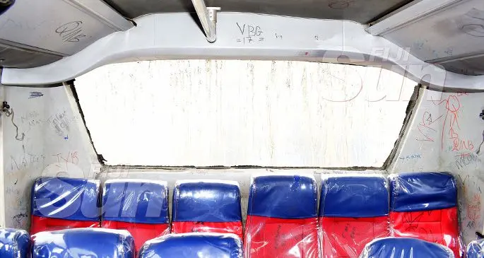 Graffiti on one of the Shore buses on November 7, 2019. Photo: Ronald Kumar.