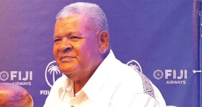 The late Atonio Racika during his induction to the Fiji Rugby Union Hall of Fame in March, 2020.