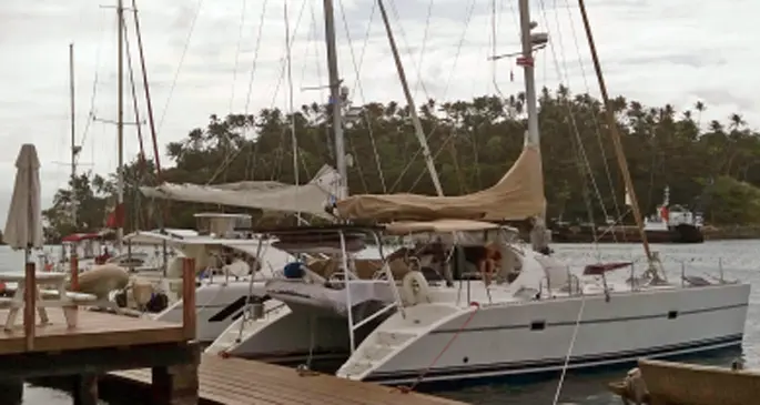 Yachts berthed at the Copra Shed in Savusavu on May 10, 2021.