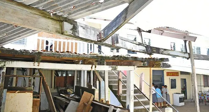 Pictured is an example of the deteriorating infrastructure of the Nabua Primary School. Photo: Ronald Kumar 