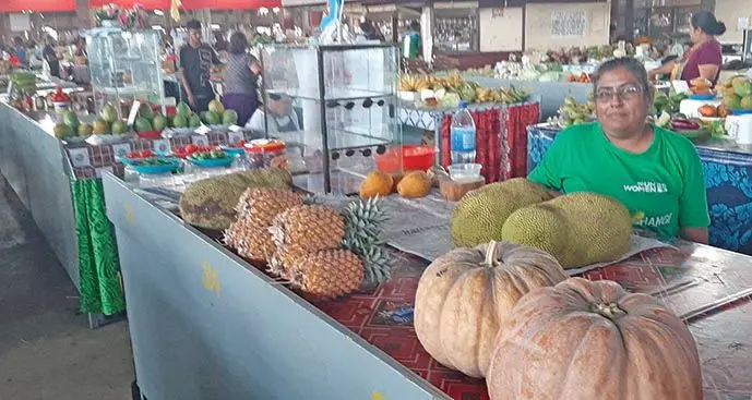 Sunita Kumar at her stall in the Lautoka Market on October 1, 2019. Photo: Salote  Qalubau
