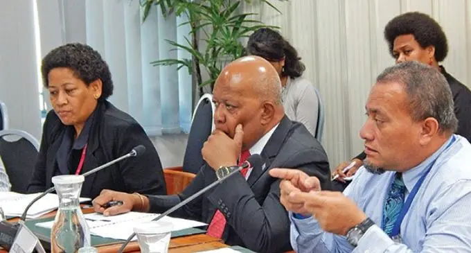 Director of the Ministry of Social Welfare Rupeni Fatiaki (far right)at a Government conference. Photo: Ronald Kumar