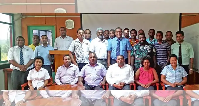 Commissioner Northern, Jovesa Vocea (front row third from left) with Investment Fiji Regional Relationship manager, Lisala Dyer (front row second from left) and Manager Facilitation at Investment Fiji, Ritesh Gosai (front row fourth from left) with the inter-agency members during the workshop in Labasa last week.