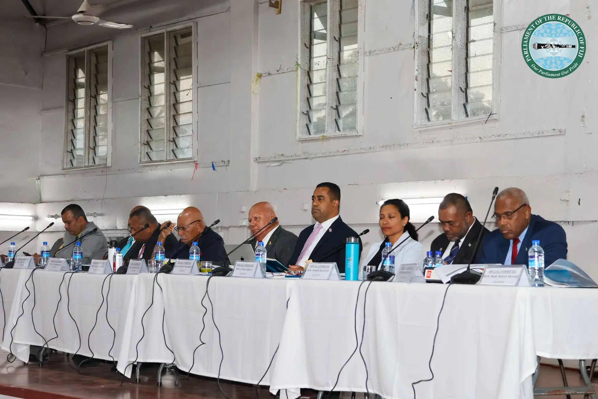 Members of the special Standing Committee on the Constitution (Amendment) Bill during the public submissions in Nausori on October 15, 2026.