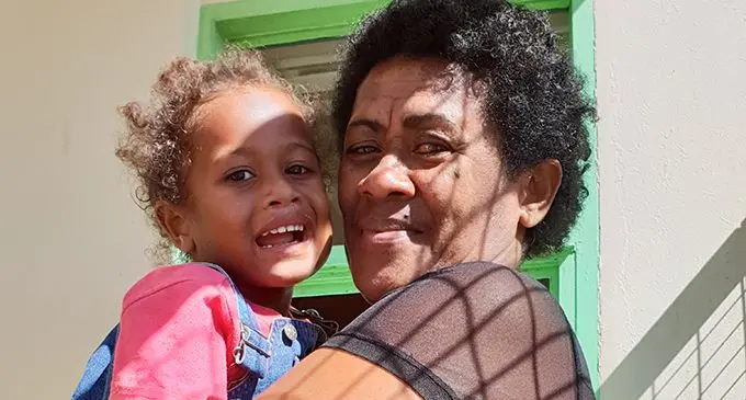 Sera Rogo holds her granddaughter,  Luisa Lewatunibulu, at the Lautoka Hospital on  July 12, 2020.  Photo: Nicolette Chambers 