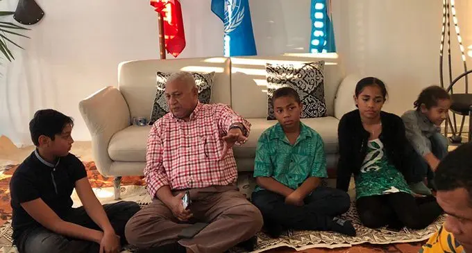 Prime Minister Voreqe Bainimarama with members of the Fijian Community in Geneva, Switzerland.  Photos: DEPTFO News