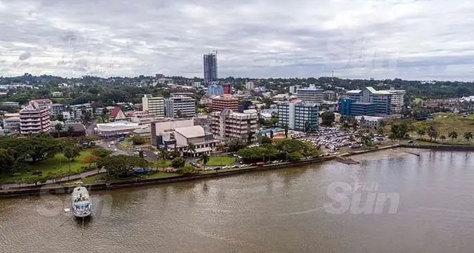 Aerial view of the capital city of Suva. Photo: Leon Lord