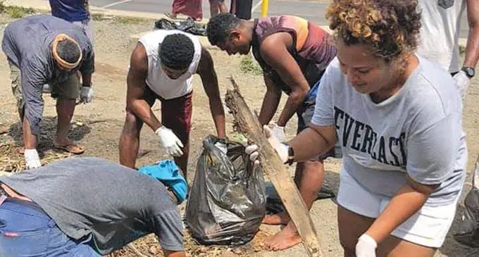 Nadi Youth Clubs team up to clean Nawaijikuma settlement in Nadi.  