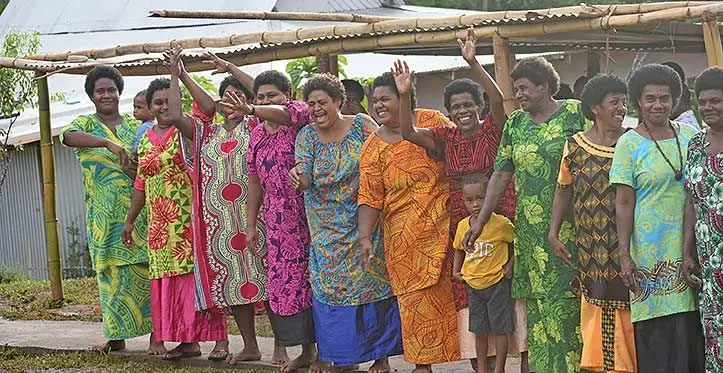 Women of Vunaqalutu, Dreketi share a light moment following the official commissioning of the village walkway on June 16, 2023. Photo: Jone Salusalu