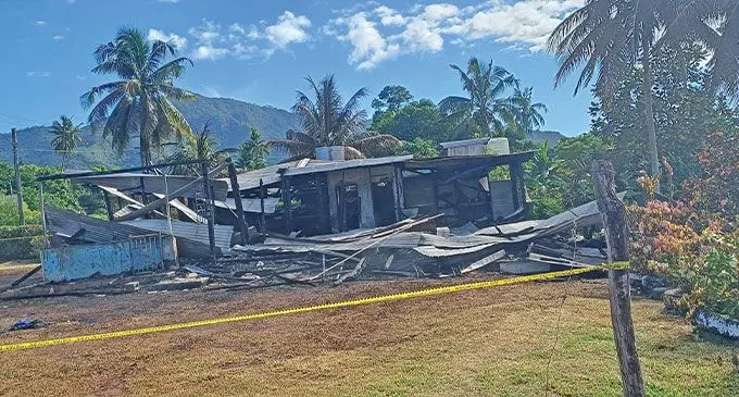 Four-bedroom house destroyed in fire at Vunivau, Labasa on January 10, 2025. Photo: Shratika Naidu